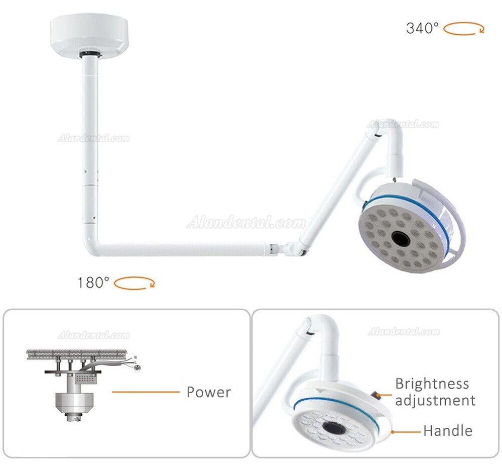 Dental 72W Ceiling Mounted Dental Light 24 Cold Light LED Shadowless Operating Lamp